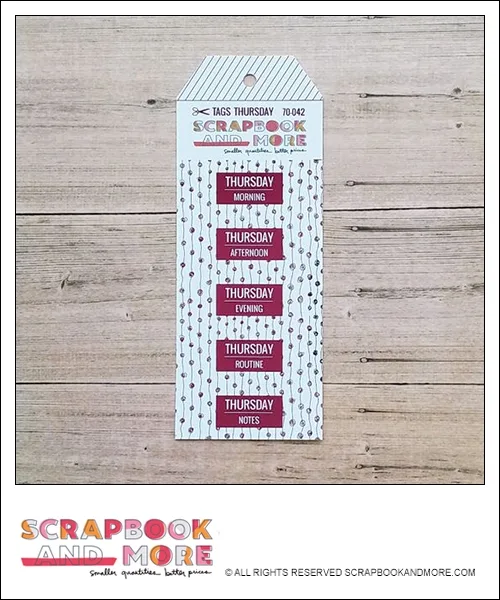 Scrapbook and More Exclusive Cardstock Cut Tags Thursday Dotted Garland Hot Pink Foil