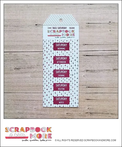 Scrapbook and More Exclusive Cardstock Cut Tags Saturday Dotted Garland Hot Pink Foil