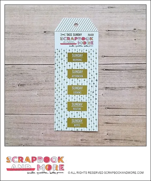 Scrapbook and More Exclusive Cardstock Cut Tags Sunday Dotted Garland Gold Foil