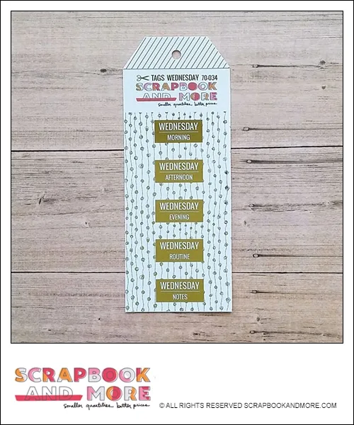 Scrapbook and More Exclusive Cardstock Cut Tags Wednesday Dotted Garland Gold Foil
