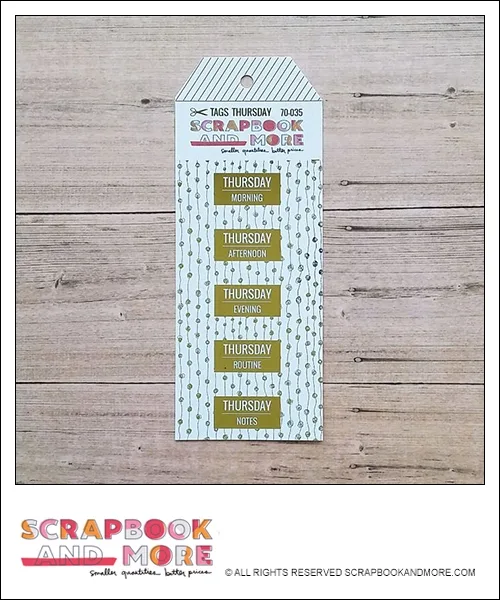 Scrapbook and More Exclusive Cardstock Cut Tags Thursday Dotted Garland Gold Foil