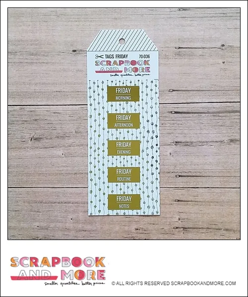 Scrapbook and More Exclusive Cardstock Cut Tags Friday Dotted Garland Gold Foil