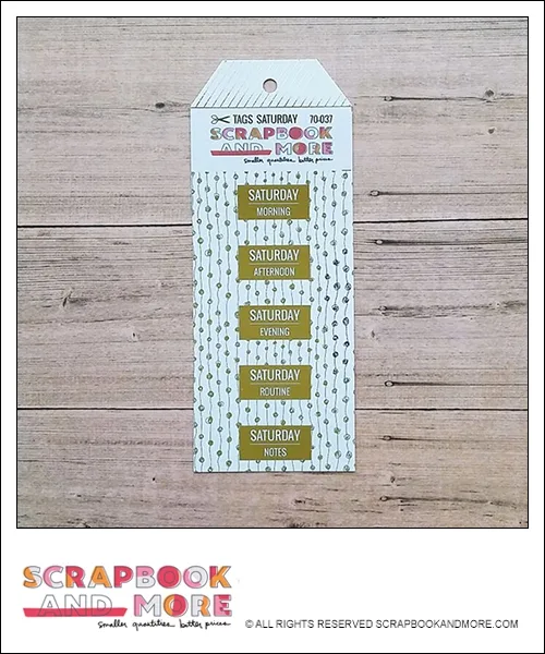 Scrapbook and More Exclusive Cardstock Cut Tags Saturday Dotted Garland Gold Foil