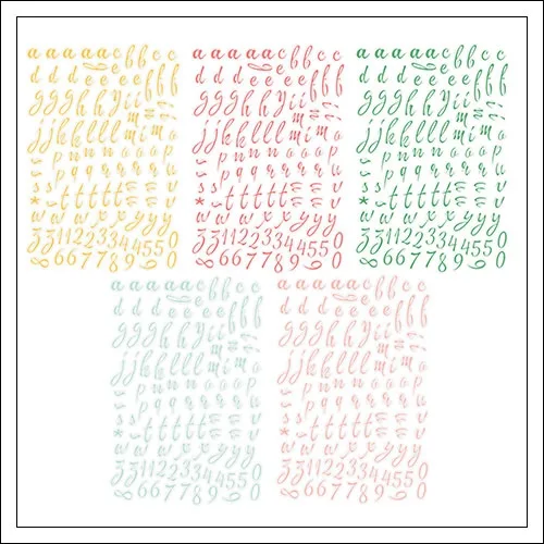 Pinkfresh Studio Alphabet Sticker Sheets Happy Things Collection