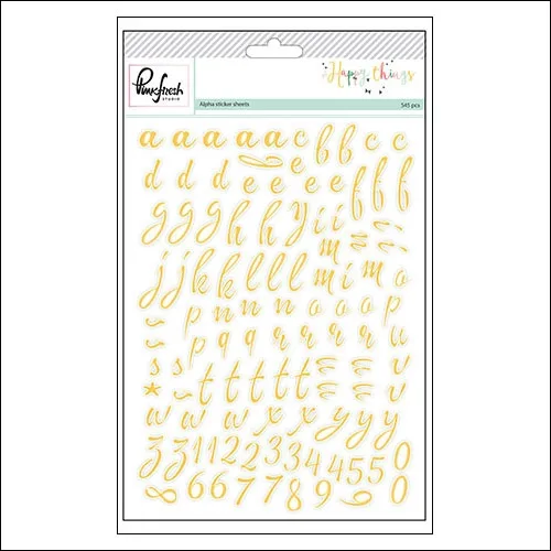Pinkfresh Studio Alphabet Sticker Sheets Happy Things Collection