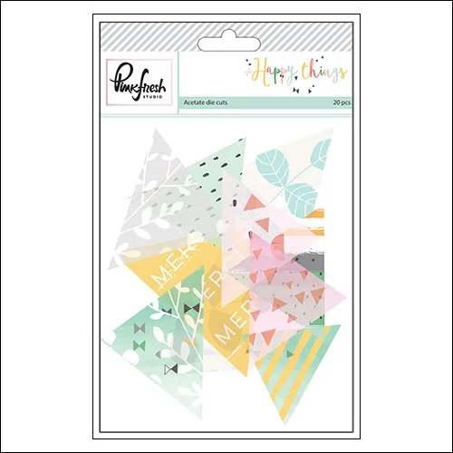 Pinkfresh Studio Acetate Triangle Die Cuts Happy Things Collection
