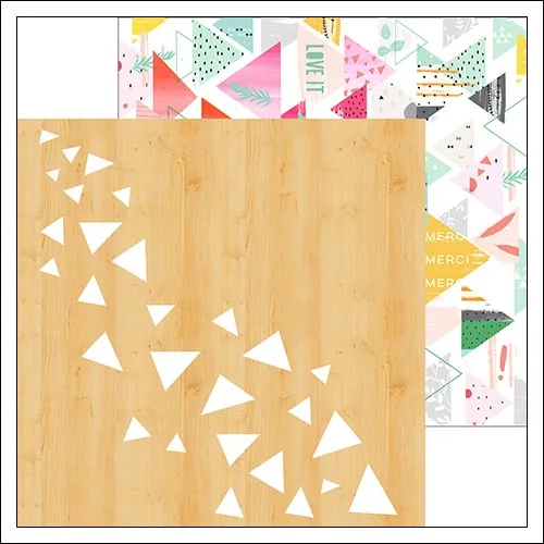 Pinkfresh Studio Paper Sheet Rustic Triangles and Triangle Pattern Happy Things Collection