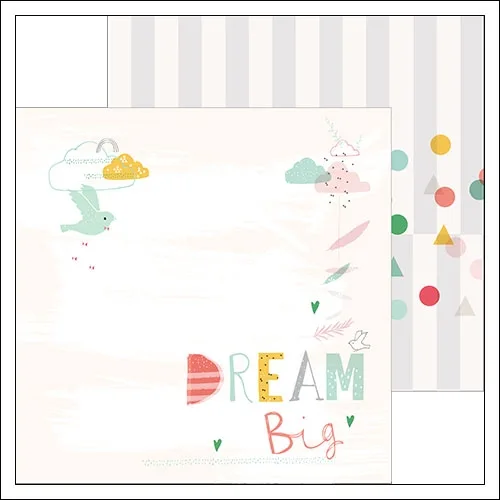 Pinkfresh Studio Paper Sheet Dream Big and Geo Stripes Happy Things Collection
