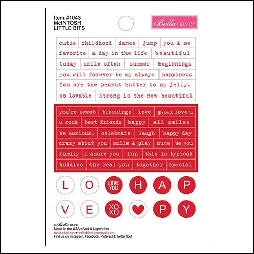 Bella Blvd Little Bits Cardstock Stickers McIntosh Just Add Color Collection