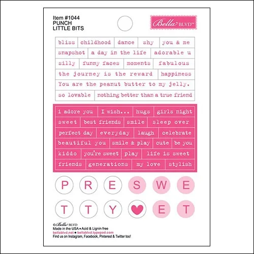 Bella Blvd Little Bits Cardstock Stickers Punch Just Add Color Collection