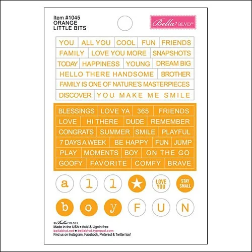 Bella Blvd Little Bits Cardstock Stickers Orange Just Add Color Collection