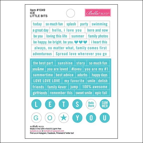 Bella Blvd Little Bits Cardstock Stickers Ice Just Add Color Collection