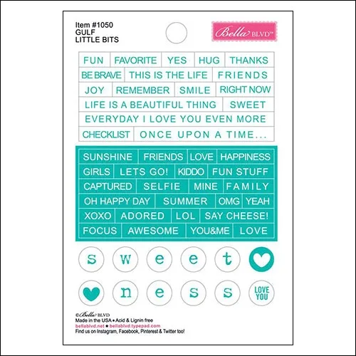 Bella Blvd Little Bits Cardstock Stickers Gulf Just Add Color Collection