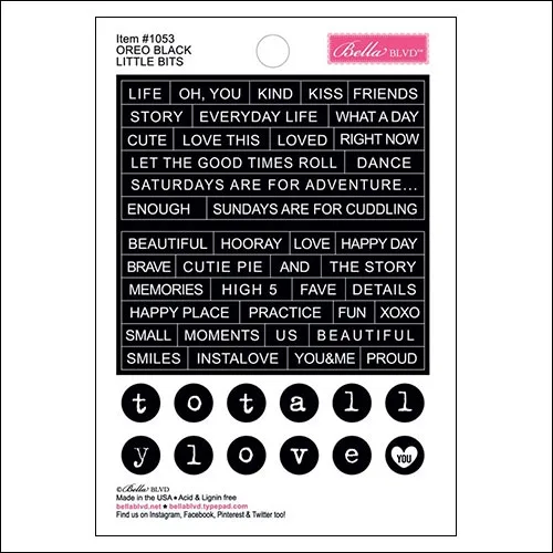 Bella Blvd Little Bits Cardstock Stickers Oreo Black Just Add Color Collection