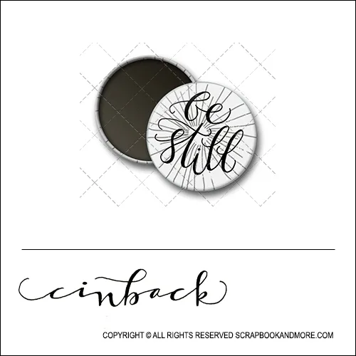 Scrapbook and More 1 inch Round Flair Badge Button White Starburst Be Free by Cindy Backstrom