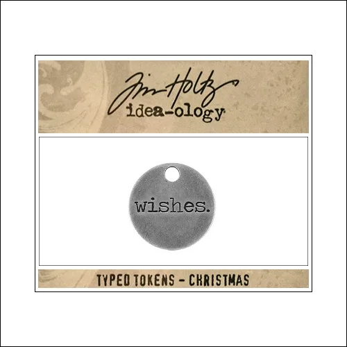 Idea-ology Typed Token Christmas Wishes by Tim Holtz