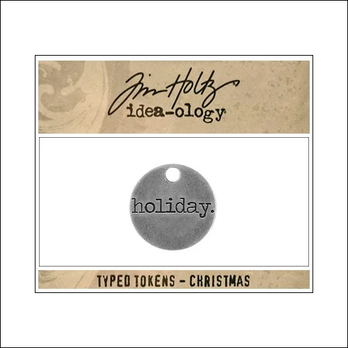 Idea-ology Typed Token Christmas Holiday by Tim Holtz