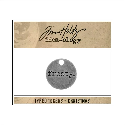 Idea-ology Typed Token Christmas Frosty by Tim Holtz