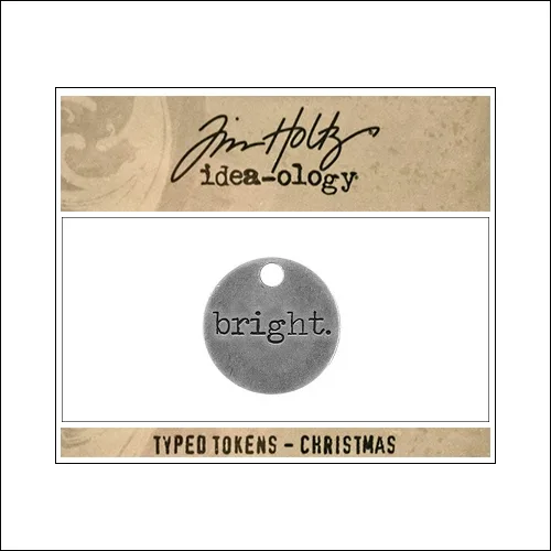 Idea-ology Typed Token Christmas Bright by Tim Holtz