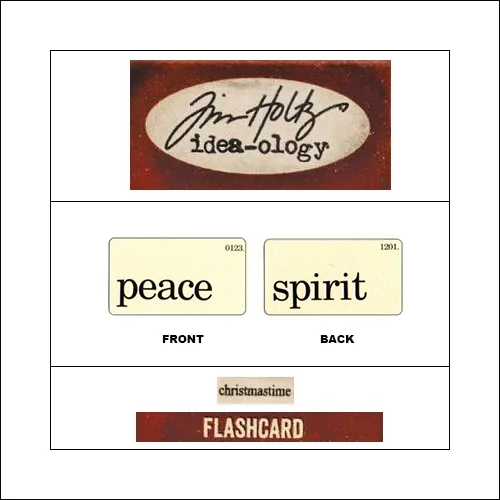 Idea-ology Mini Flash Card Christmastime Black Text Peace and Spirit by Tim Holtz