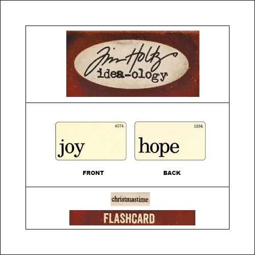 Idea-ology Mini Flash Card Christmastime Black Text Joy and Hope by Tim Holtz