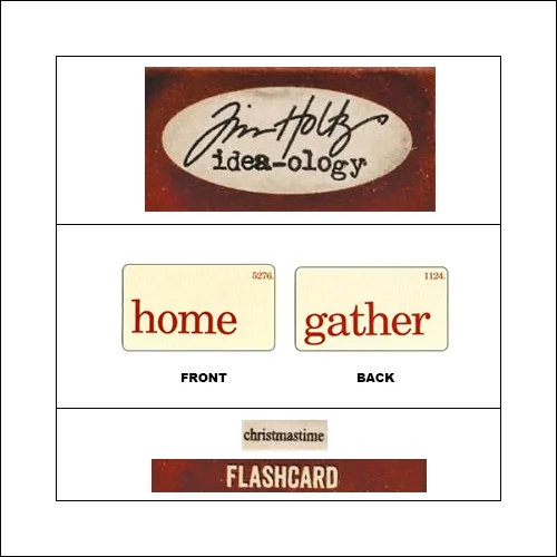 Idea-ology Mini Flash Card Christmastime Red Text Home and Gather by Tim Holtz