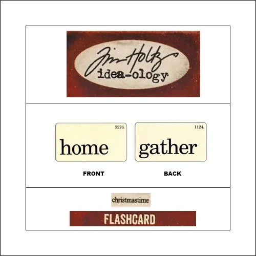 Idea-ology Mini Flash Card Christmastime Black Text Home and Gather by Tim Holtz