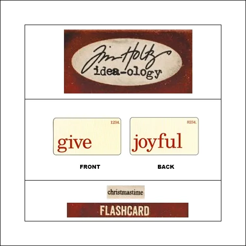 Idea-ology Mini Flash Card Christmastime Red Text Give and Joyful by Tim Holtz