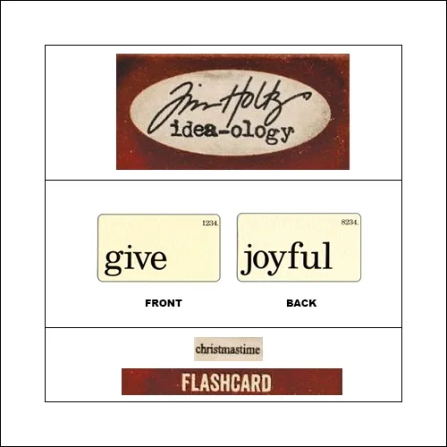 Idea-ology Mini Flash Card Christmastime Black Text Give and Joyful by Tim Holtz