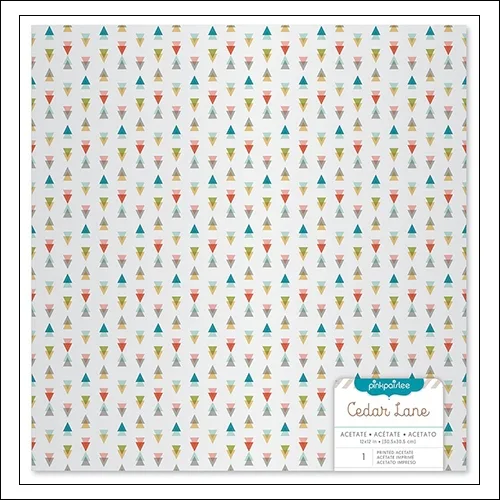 Pink Paislee Specialty Paper Sheet Acetate Triangles Cedar Lane Collection