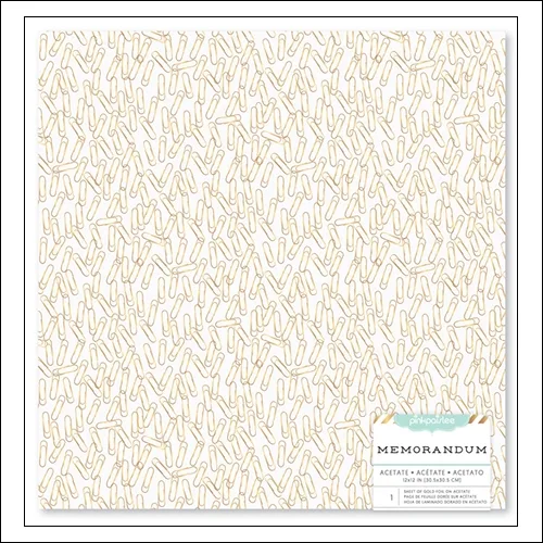 Pink Paislee Specialty Paper Sheet Acetate Gold Foil Paper Clips Memorandum Collection
