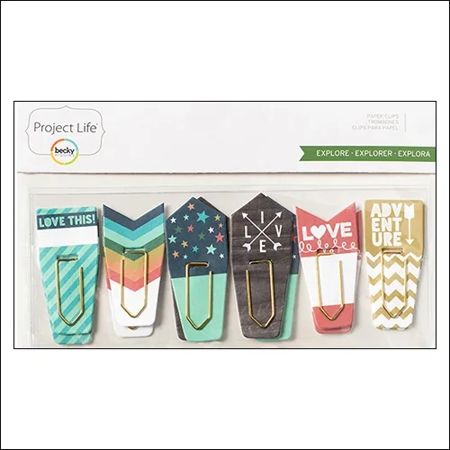 American Crafts Project Life Paperclips with Die Cut Accents Explore Edition