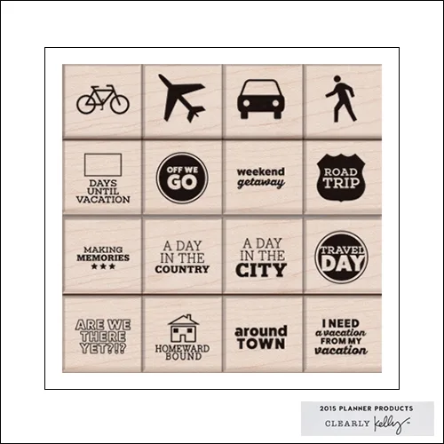 Hero Arts Wood Block Rubber Stamp Set Kellys Travel Day 2015 Planner Products Collection by Kelly Purkey