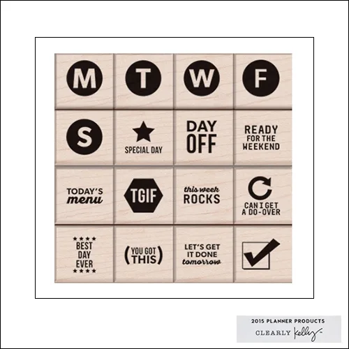 Hero Arts Wood Block Rubber Stamp Set Kellys Best Day Ever 2015 Planner Products Collection by Kelly Purkey