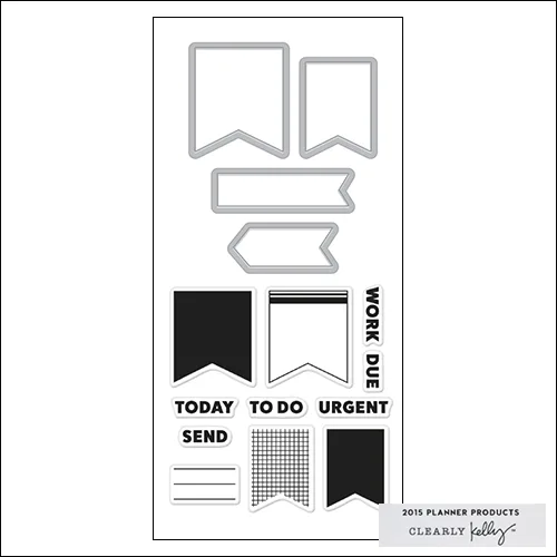 Hero Arts Kellys Planner Banners Stamp and Cut 2015 Planner Products Collection by Kelly Purkey