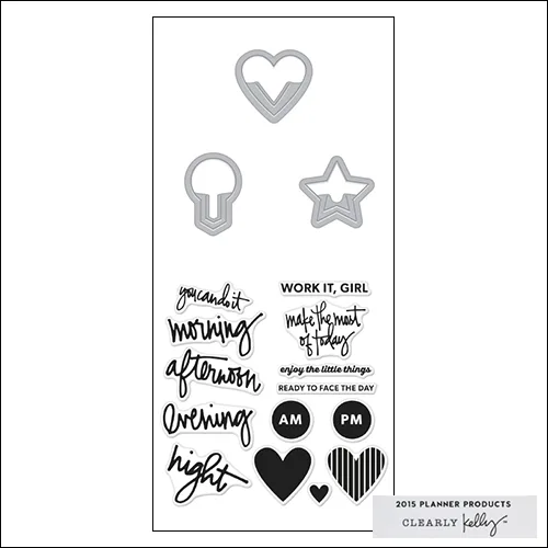 Hero Arts Kellys Everyday Clips Stamp and Cut 2015 Planner Products Collection by Kelly Purkey