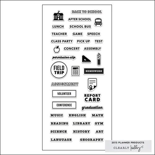 Hero Arts Clear Stamps Kellys School Planner 2015 Planner Products Collection by Kelly Purkey