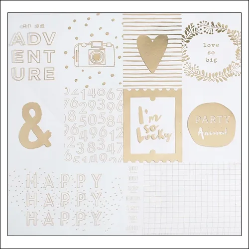 American Crafts Specialty Paper Transparent Sheet Gold Foil Heart Of Gold Documentary Collection by Dear Lizzy