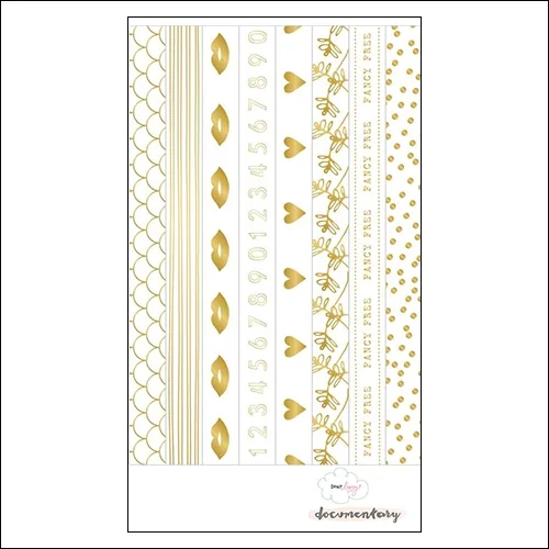 American Crafts Remarks Washi Tape Strips Sheet Gold Foil Documentary Collection by Dear Lizzy