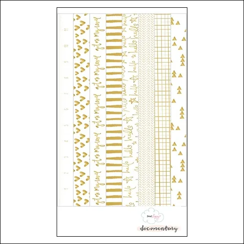 American Crafts Remarks Washi Tape Strips Sheet Gold Foil Documentary Collection by Dear Lizzy