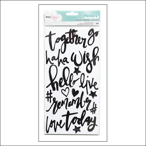 American Crafts Thicker Stickers Snapshots Phrases Black Foam Documentary Collection by Dear Lizzy