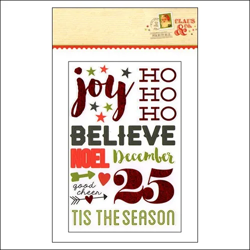 Simple Stories Sticker Sheet Christmas Claus and Co Collection