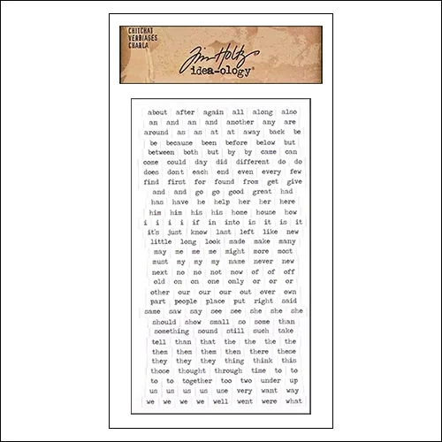 Advantus ChitChat Cardstock Sticker Sheet White Verbiages by Tim Holtz Idea-ology