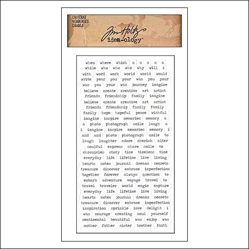 Advantus ChitChat Cardstock Sticker Sheet White Verbiages by Tim Holtz Idea-ology