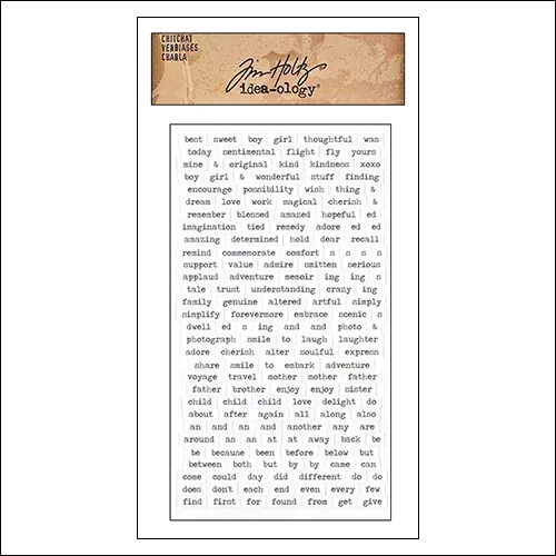 Advantus ChitChat Cardstock Sticker Sheet White Verbiages by Tim Holtz Idea-ology