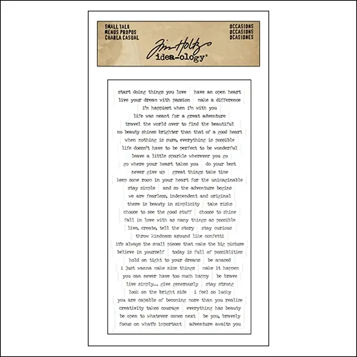 Advantus Small Talk Cardstock Sticker Sheet White by Tim Holtz Idea-ology