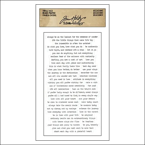 Advantus Small Talk Cardstock Sticker Sheet White by Tim Holtz Idea-ology