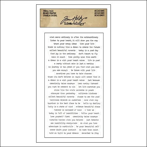 Advantus Small Talk Cardstock Sticker Sheet White by Tim Holtz Idea-ology