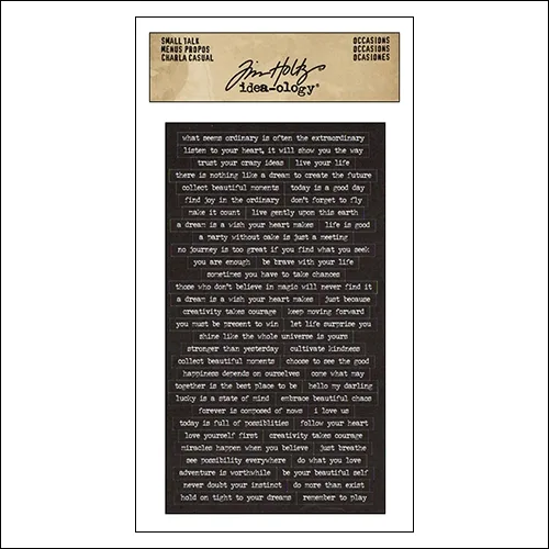 Advantus Small Talk Cardstock Sticker Sheet Black by Tim Holtz Idea-ology