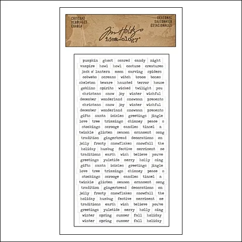 Advantus ChitChat Cardstock Sticker Sheet White Seasonal by Tim Holtz Idea-ology